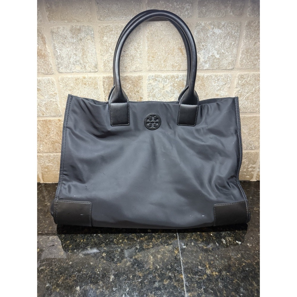 Tory Burch Ella Nylon Packable Travel Tote Purse‎ Black Luggage Gift Carry On